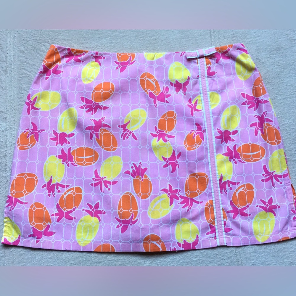 LILLY PULITZER Women’s Skort, Size 6, Pink Yellow Orange, Enclosed Back Zip, GUC